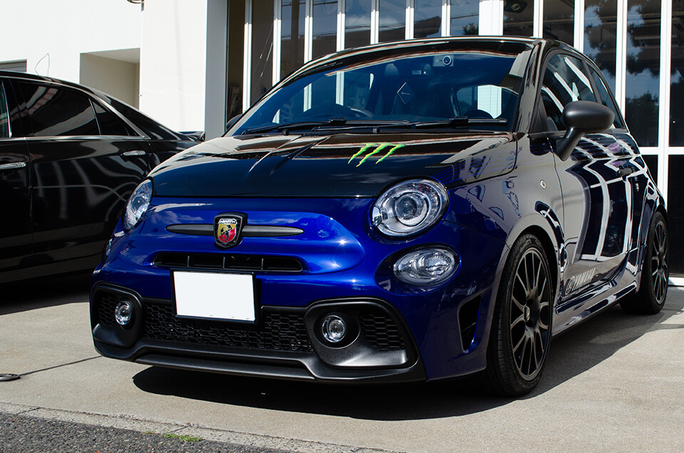 コーティングやプロテクションフィルムを施工したABARTH 595 Monster Energy Yamaha