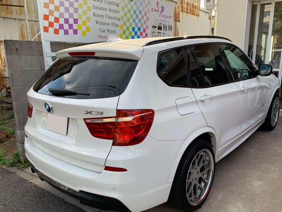 透明断熱フィルムとスモーク断熱を施工したBMW X3