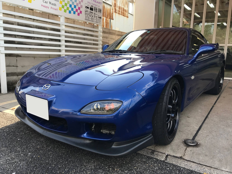 UV99%カットの透明断熱フィルムとスモーク断熱フィルムGY-5IRを施工したRX-7