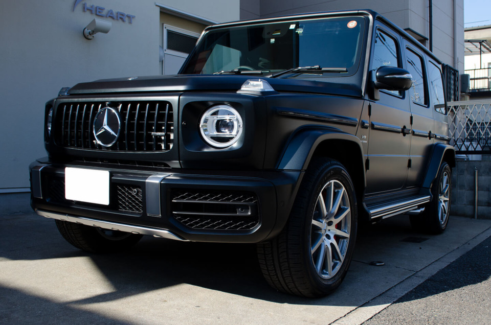 コーティング・プロテクションフィルムを施工した Mercedes-AMG G63 マグノナイトブラック