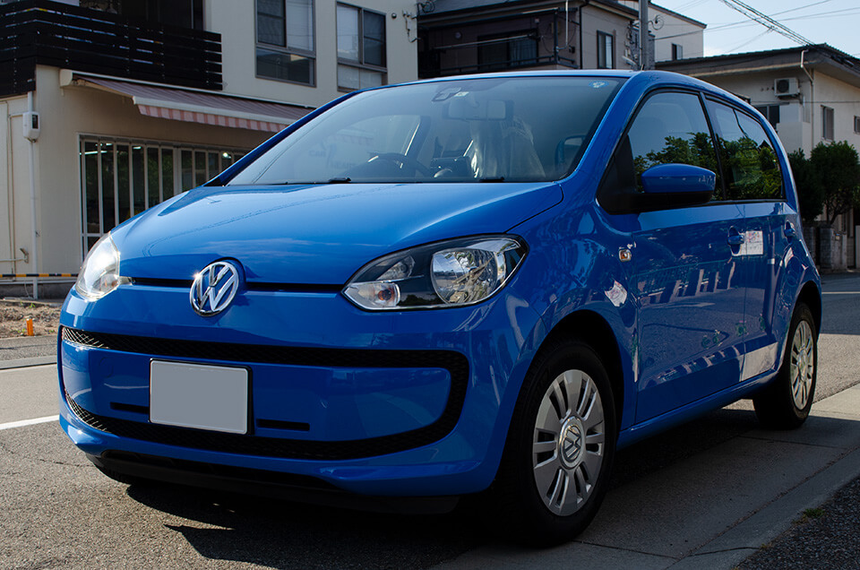 コーティングやプロテクションフィルムを施工したフォルクスワーゲン Up! Volkswagen Up! コーンフラワーブルー