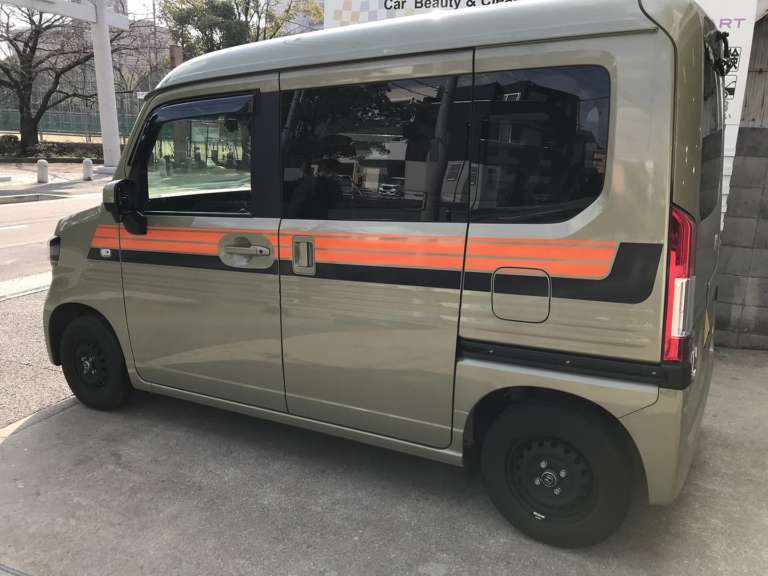 【デカール貼付】HONDA N-VAN 101TentCar サイドストライプデカール貼付