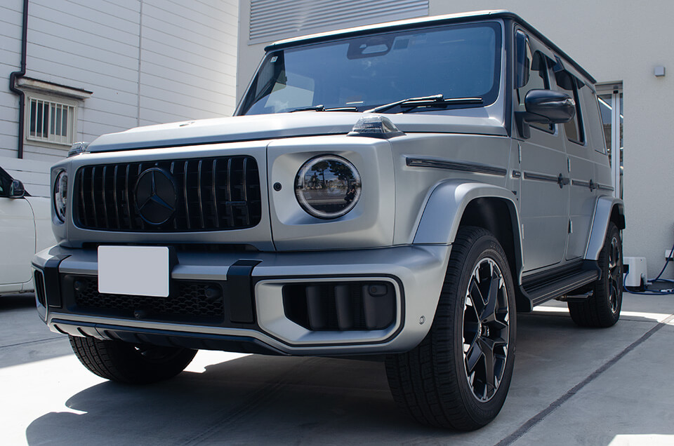 コーティングやプロテクションフィルム施工を行ったMercedes-AMG G 63 Offroad Pro Edition MANUFAKTURプラチナムマグノ